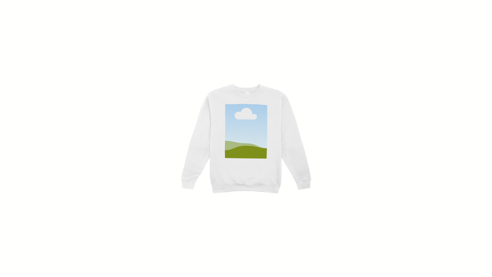 Mockup textile — sweatshirt blanc à plat avec motif imprimé